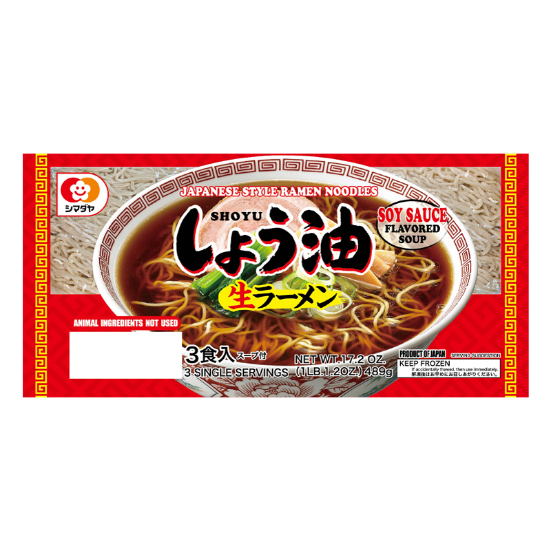 JP Frozen Shoyu Ramen (With Soup 3*163g) 489g | 日本 冰冻酱油拉面 (带汤 3*163g) 489g