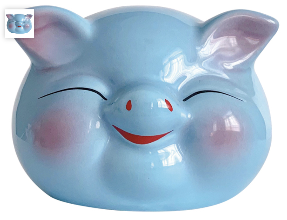 NF Plutus Ceramic Lucky Pig Blue 10cm | NF 幸运猪存钱罐 蓝色 陶瓷 10cm