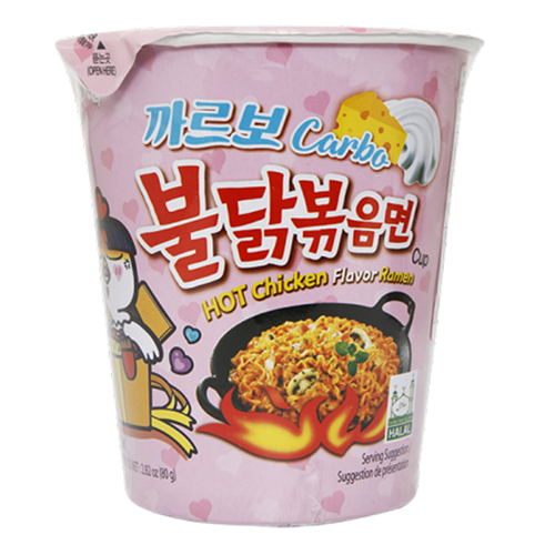 KR Samyang Buldak Ramen Hot Chicken Carbo Cup 80g | 韩国 三养奶油辣鸡杯面 80g