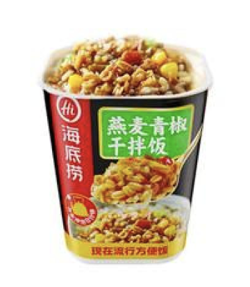 HDL Instant Rice Oat & Green Chili Flav. Cup 142g | 海底捞 燕麦青椒椒酱拌饭 142g