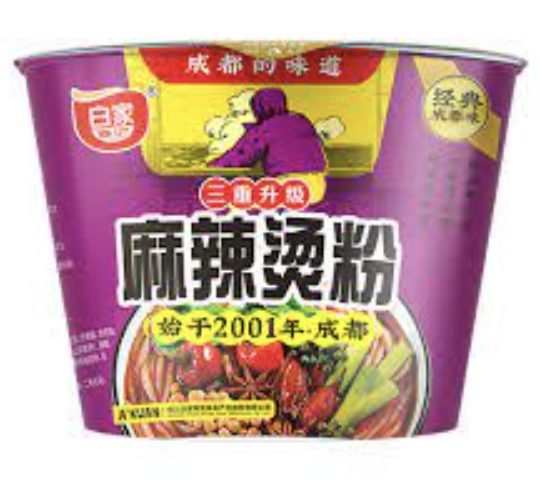 BAIJIA Instant Vermicelli Hot & Spicy Flav. Bowl 105g | 白家陈记 麻辣烫粉 碗装 105g