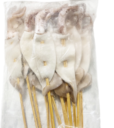 BAMBU Squid Skewers 60-90g 1kg | BAMUM 冷冻鱿鱼小串 60-90g 1kg