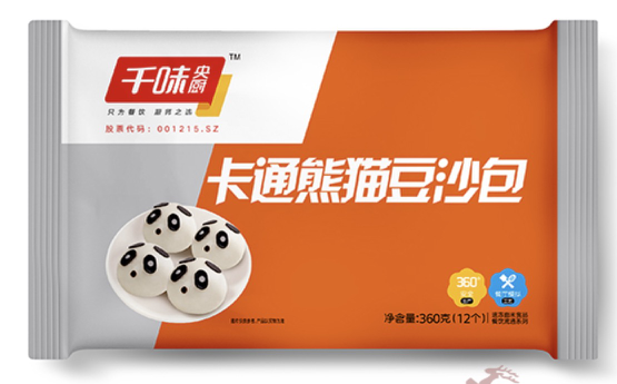 QWYC Cartoon Panda Shaped Buns Red Bean Flav. 360g | 千味央厨 卡通熊猫包 红豆味 360g