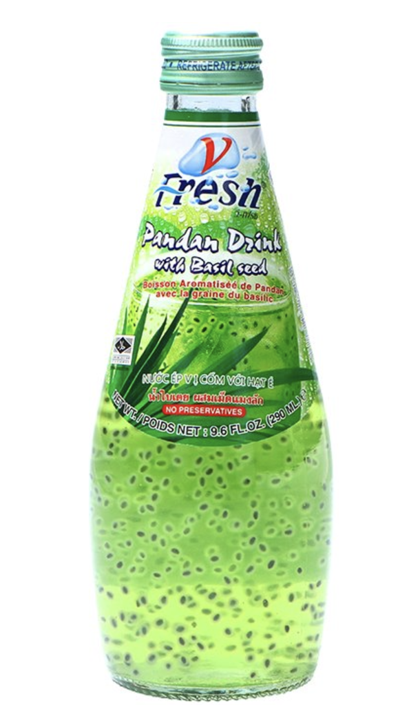  V-FRESH Pandan Drink With Basil Seed 290ml | V-FRESH 香兰罗勒籽饮料 290ml