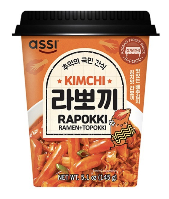 ASSI Topokki Rice Cake With Ramen Cup Kimchi Flav. 145g | ASSI 拉面炒年糕 泡菜味 145g