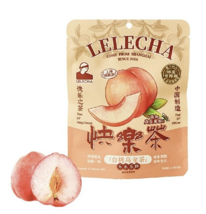 LELECHA Happy Tea White Peach Oolong Flav. 21g | 乐乐茶 快乐茶 白桃乌龙茶 21g