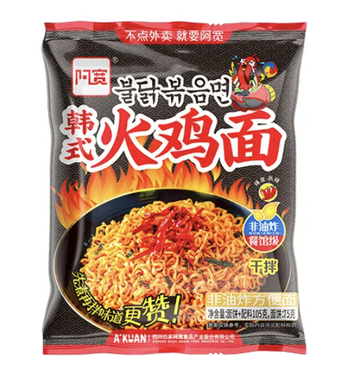 AK Instant Noodle Artificial Turkey Chicken Flav. 105g | 阿宽 韩式火鸡面 105g