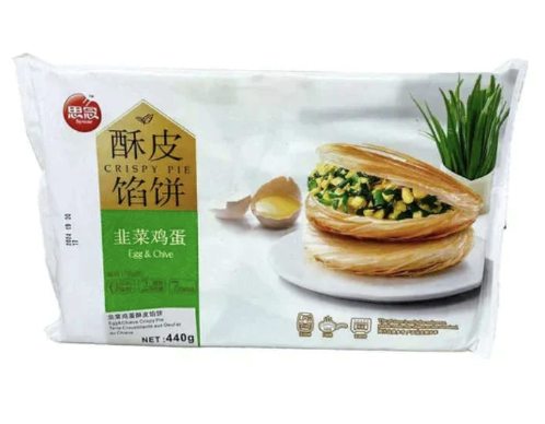 SYNEAR Crispy Pie Egg & Chive Flav. 440g | 思念 酥皮馅饼 韭菜鸡蛋味 440g