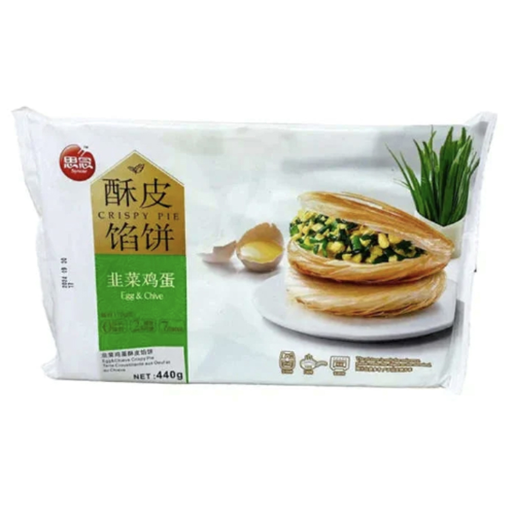 SYNEAR Crispy Pie Egg & Chive Flav. 440g | 思念 酥皮馅饼 韭菜鸡蛋味 440g