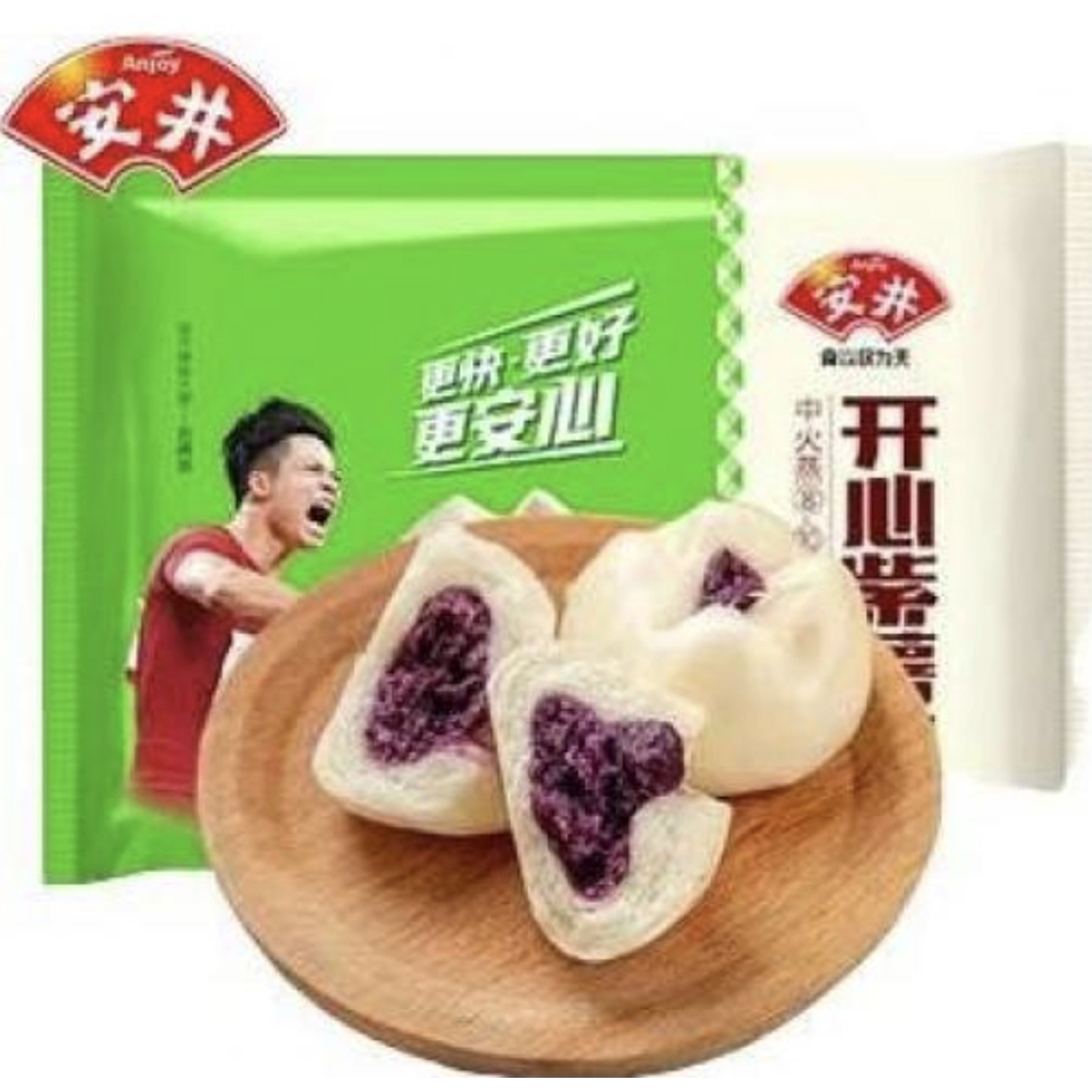 ANJOY Taro Paste Bun 360g | 安井 开心紫薯包 360g