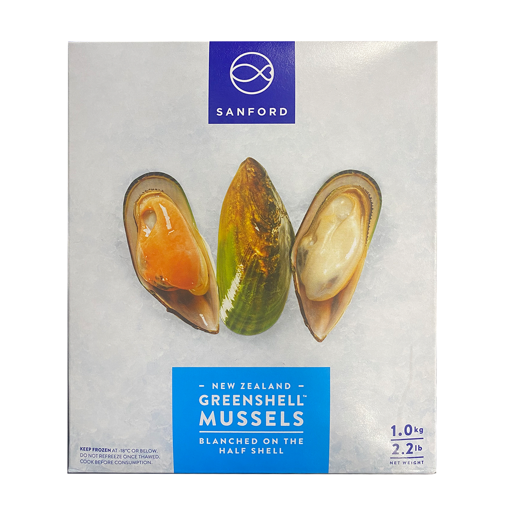 Sanford Greenshell Mussels On Half Shell NZ 1kg M Size | SANFORD 青口 1kg M号