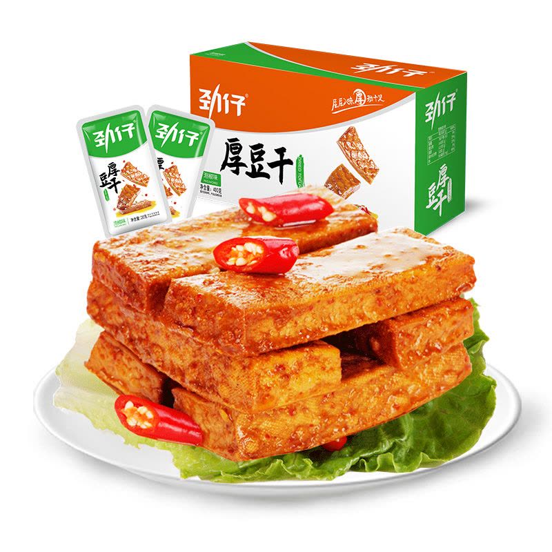 Jinzai Fried Tofu Pickled Chili Flavor 400g | 劲仔 厚豆干 泡椒味 400g