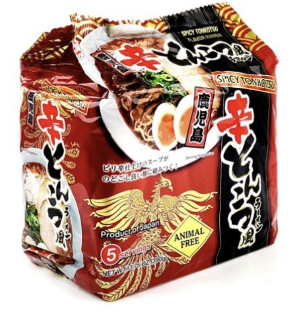 JP HIGASHIMARU Instant Ramen Tonkotsu Ramen Spicy Flav. 78.5g*5 | 鹿儿岛 豚骨拉面 辣味 78.5g*5