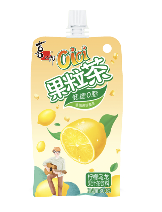 XZL Fruit Tea Lemon Oolong Tea 300g | 喜之郎 果粒茶 柠檬乌龙茶 300g