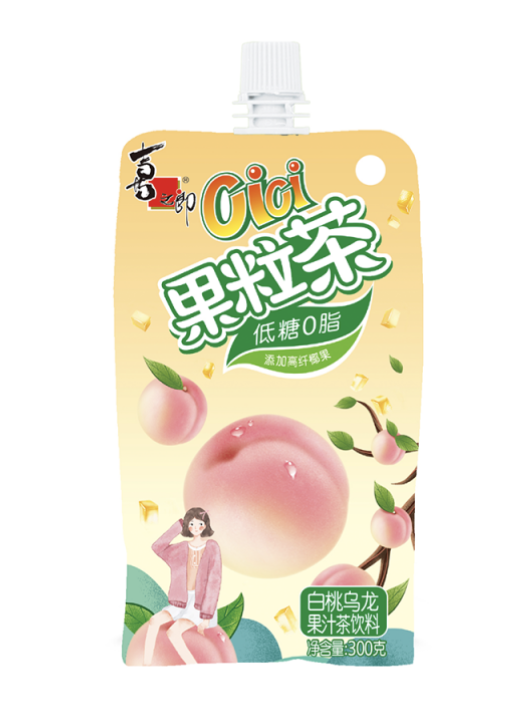 XZL Fruit Tea White Peach Oolong Tea 300g | 喜之郎 果粒茶 白桃乌龙茶 300g