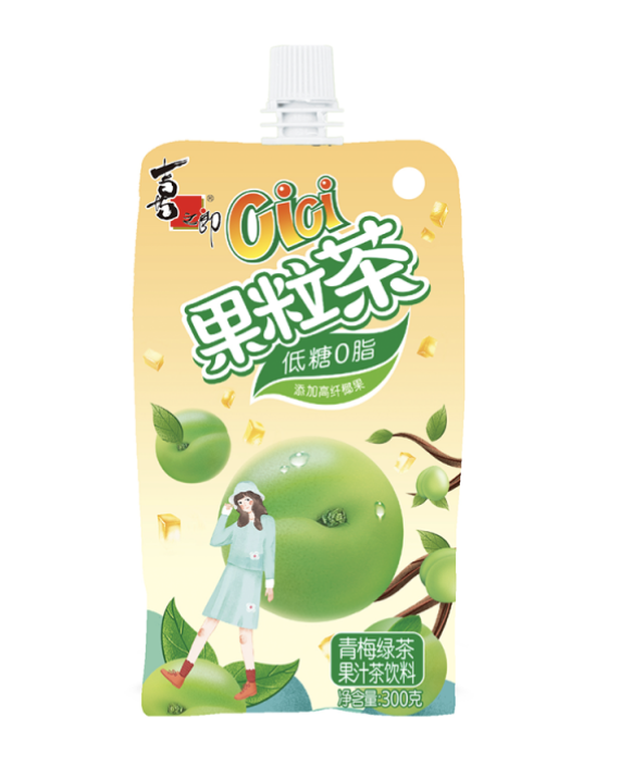 XZL Fruit Tea Plum Green Tea 300g | 喜之郎 果粒茶 青梅绿茶 300g