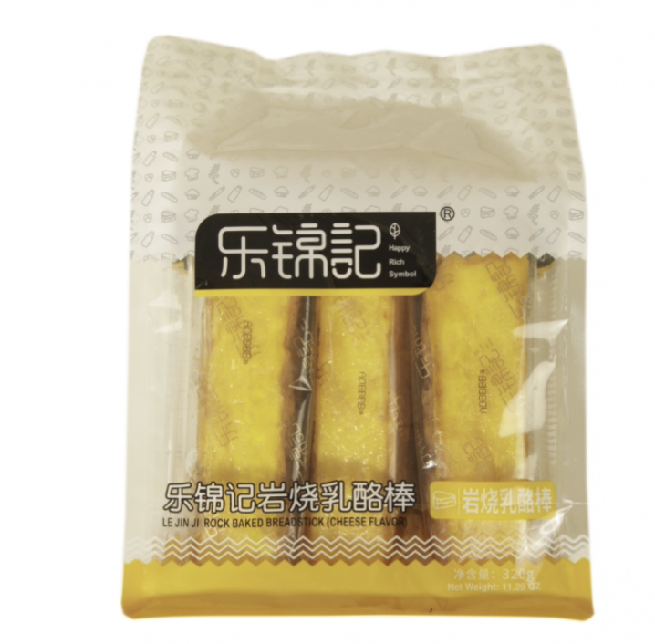 LJJ Rock Baked Breadstick Cheese Flav. 320g | 乐锦记 岩烧乳酪棒面包 320g