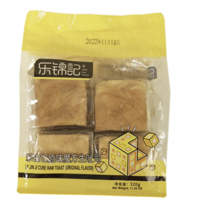 LJJ Cube Raw Toast Original Flav. 320g | 乐锦记 魔方生吐司 原味 320g