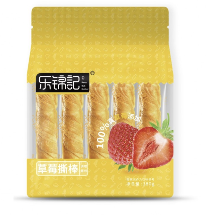 LJJ Breadstick Strawberry Flav. 380g | 乐锦记 撕棒面包 草莓味 380g