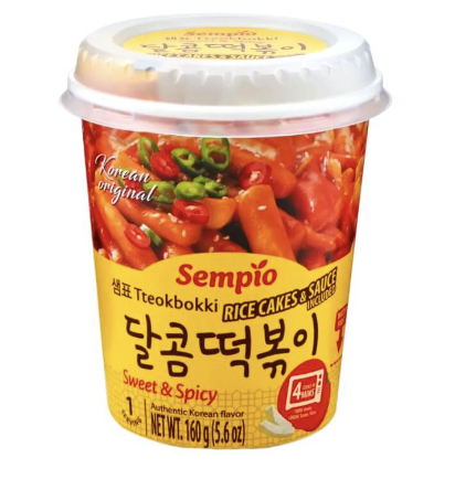 SEMPIO Instant Topokki Sweet Spicy Flavor Cup 160g | SEMPIO 辣炒年糕 杯装 甜辣味 160g