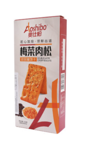 ASB Crispy Biscuit Preserved Vegetable Pork Floss Flav. 150g | 奥仕柏 双层脆饼干 梅菜肉松味 150g