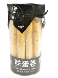 BBZ Egg Roll Black Sesame Flav. 250g | 百贝滋 鲜蛋卷 黑芝麻味 250g