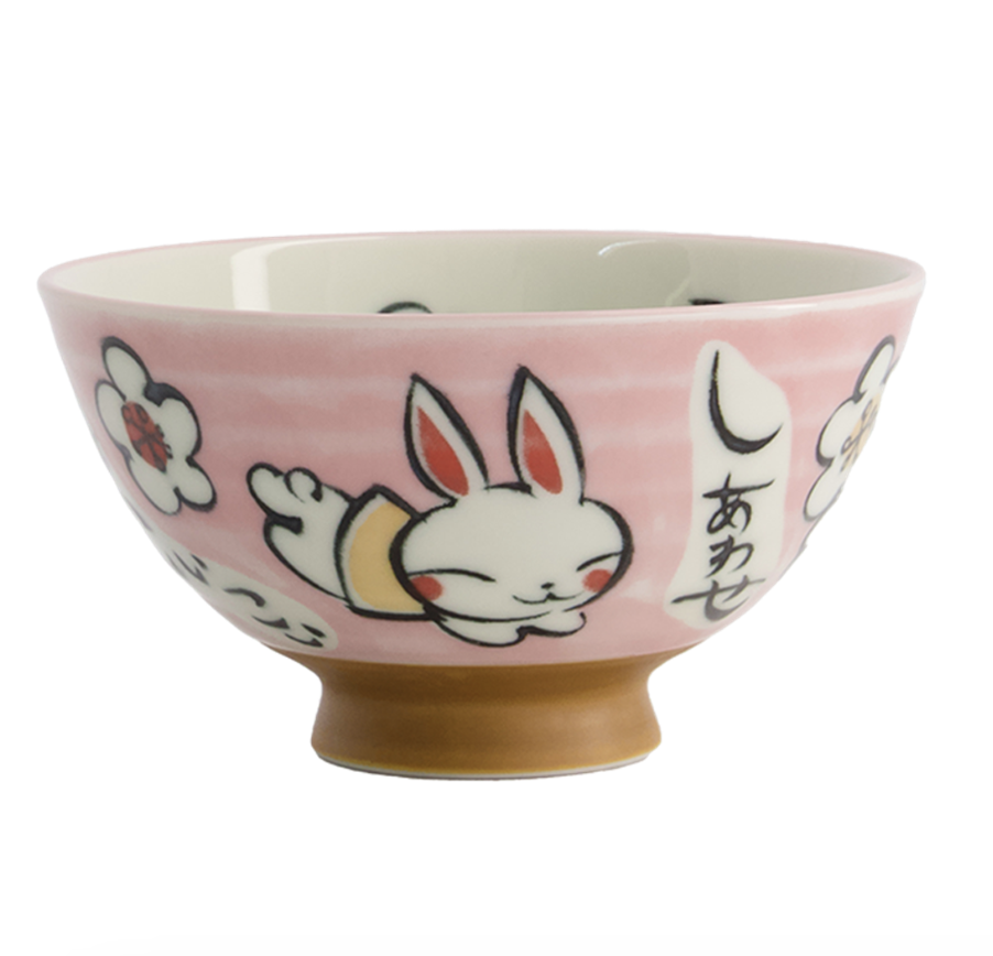 JP Tokyo Design Studio Kawaii Bowls Rice Rabbit Pink 300ml | 日本 东京设计 碗 粉色兔 300ml