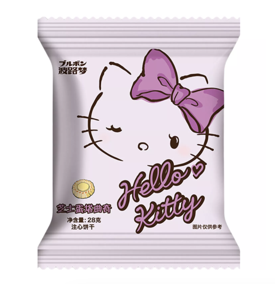 BOURBON Hello Kitty Cookies Cheese Tart Flavor 28g | 波路梦 Hello Kitty 曲奇饼干 芝士蛋挞味 28g