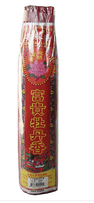 MOU DAN Peony Joss Stick Incense RED 500g | MOU DAN 红骨牡丹线香 500g