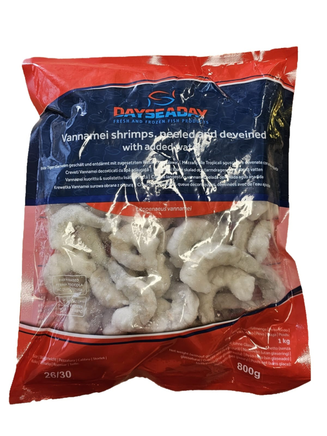 Dayseaday vannamei shrimps PD 26/30 800g | Dayseaday 白虾虾仁 26/30 800g