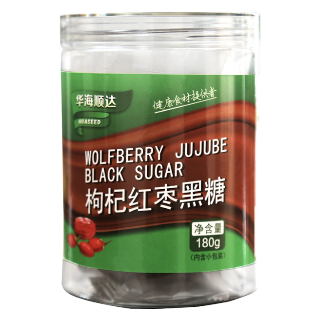 HHSD Black Sugar with Goji Berry & Date Flv 180g | 华海顺达 枸杞红枣黑糖 瓶装 180g