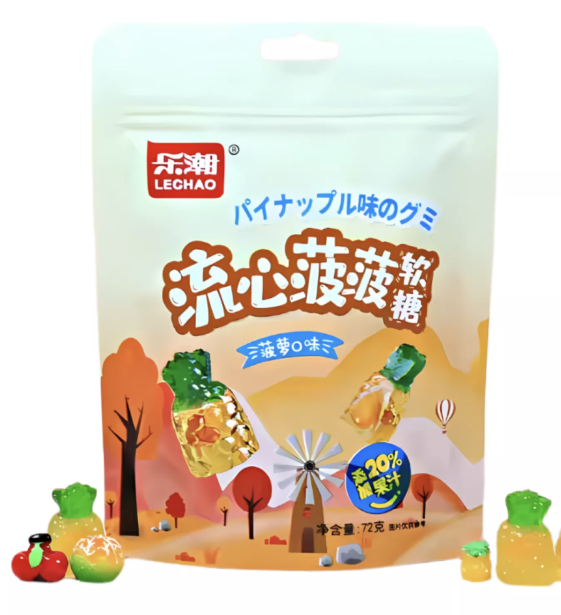 LC Soft Candy Pineapple Flavor 72g | 乐潮 流心软糖 菠萝味 72g