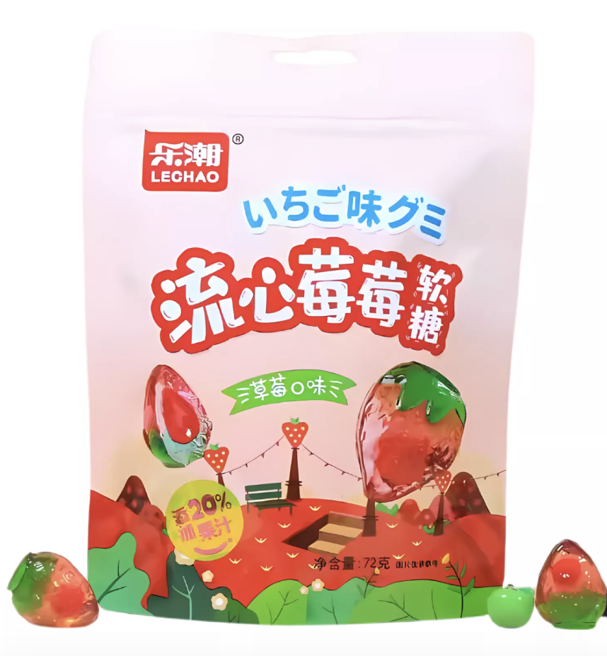 LC Soft Candy Strawberry Flavor 72g | 乐潮 流心软糖 草莓味 72g