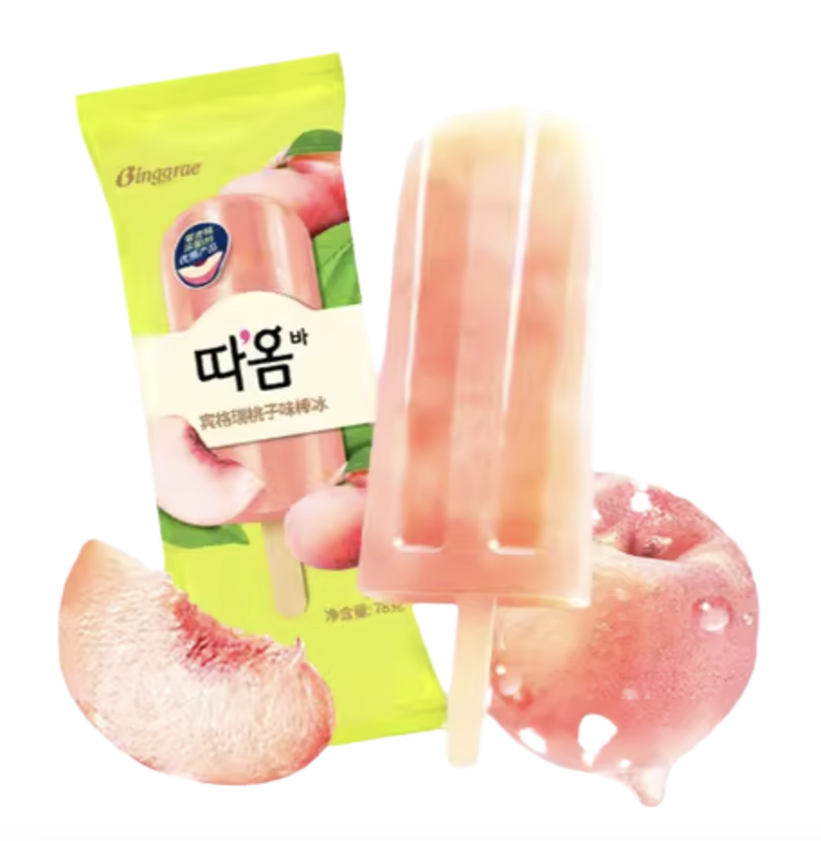 BINGGRAE Ice Bar Peach Flavor 75ml | 宾格瑞 冰棒 水蜜桃味 75ml