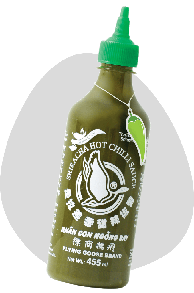 Flying Goose Sriracha Green Chili Sauce 455ml | 飞鹅牌 是拉差 香甜辣椒酱 绿辣椒 455ml