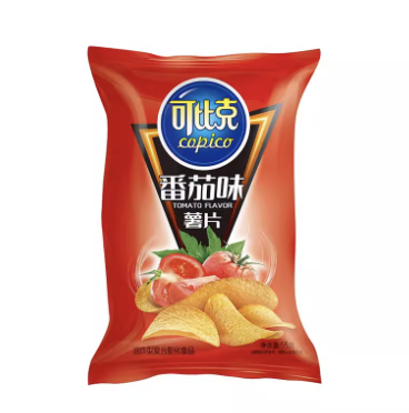 CAPICO Potato Chips Tomato Flavor 65g | 可比克 纯切薯片 田园蕃茄味 65g