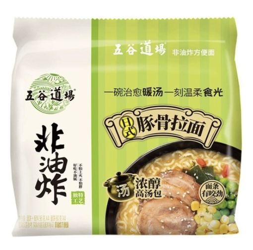 WGDC Instant Tonkotsu Ramen  Original Flavor 96g | 五谷道场 豚骨拉面 原味 96g