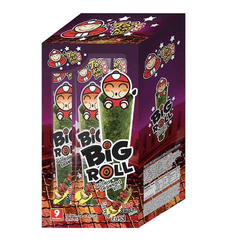 TAOKAENOI Big Roll BBQ Flavor 3g*9/unit | 泰国小老板 海苔大卷 烧烤味 3g*9/盒