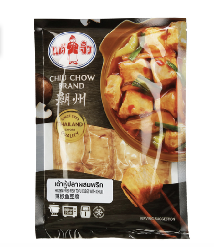 CHIU CHOW Fried Fish Tofu Cubes Chilli Flavor 240g | CHIU CHOW 辣椒鱼豆腐 240g