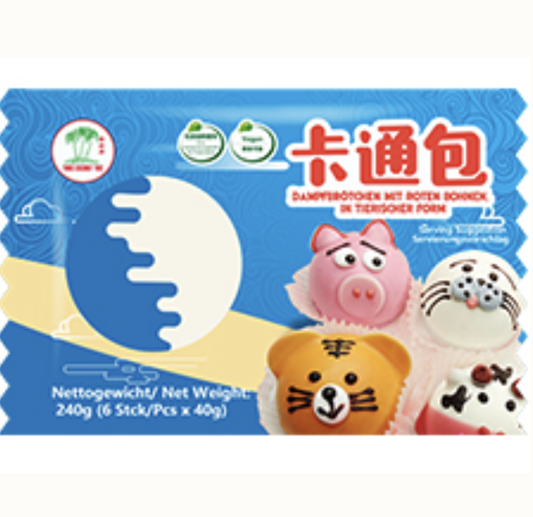 TCT Frozen Cartoon Bun Red Bean Flavor 240g | TCT 卡通包 红豆味 240g