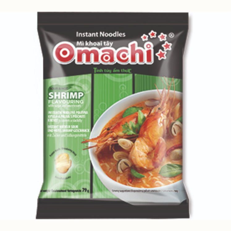 OMACHI Instant Noodle Hot & Sour Shrimp Flavor 79g | OMACHI 酸辣虾汤面 79g