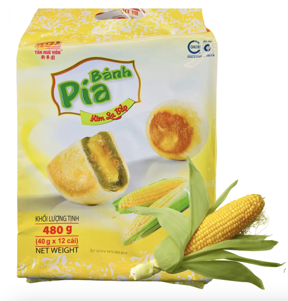 TAN HUE VIEN Liusha Corn Pia Cake 480g | TAN HUE VIEN 流沙玉米糕点 480g