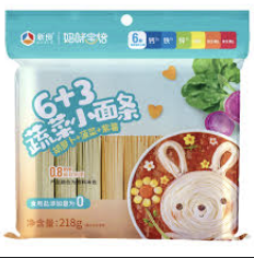 XL 6+3 Vegetable Short Noodles 218g｜新良 妈咪宝焙 蔬菜小面条 218g