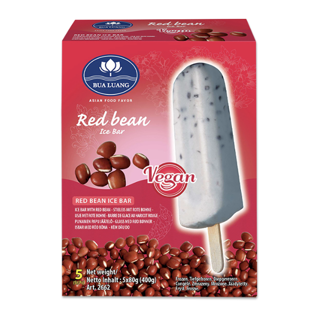 BUA LUANG Ice Bar With Red Bean 5*80g | BUA LUANG 红豆冰棒 5*80g