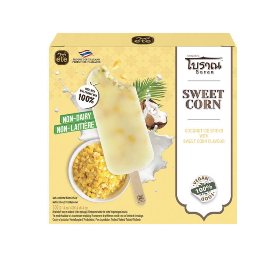 ETE Coconut Ice Stick Sweet Corn Flavor 300g | ETE 椰子冰棍 甜玉米味 300g