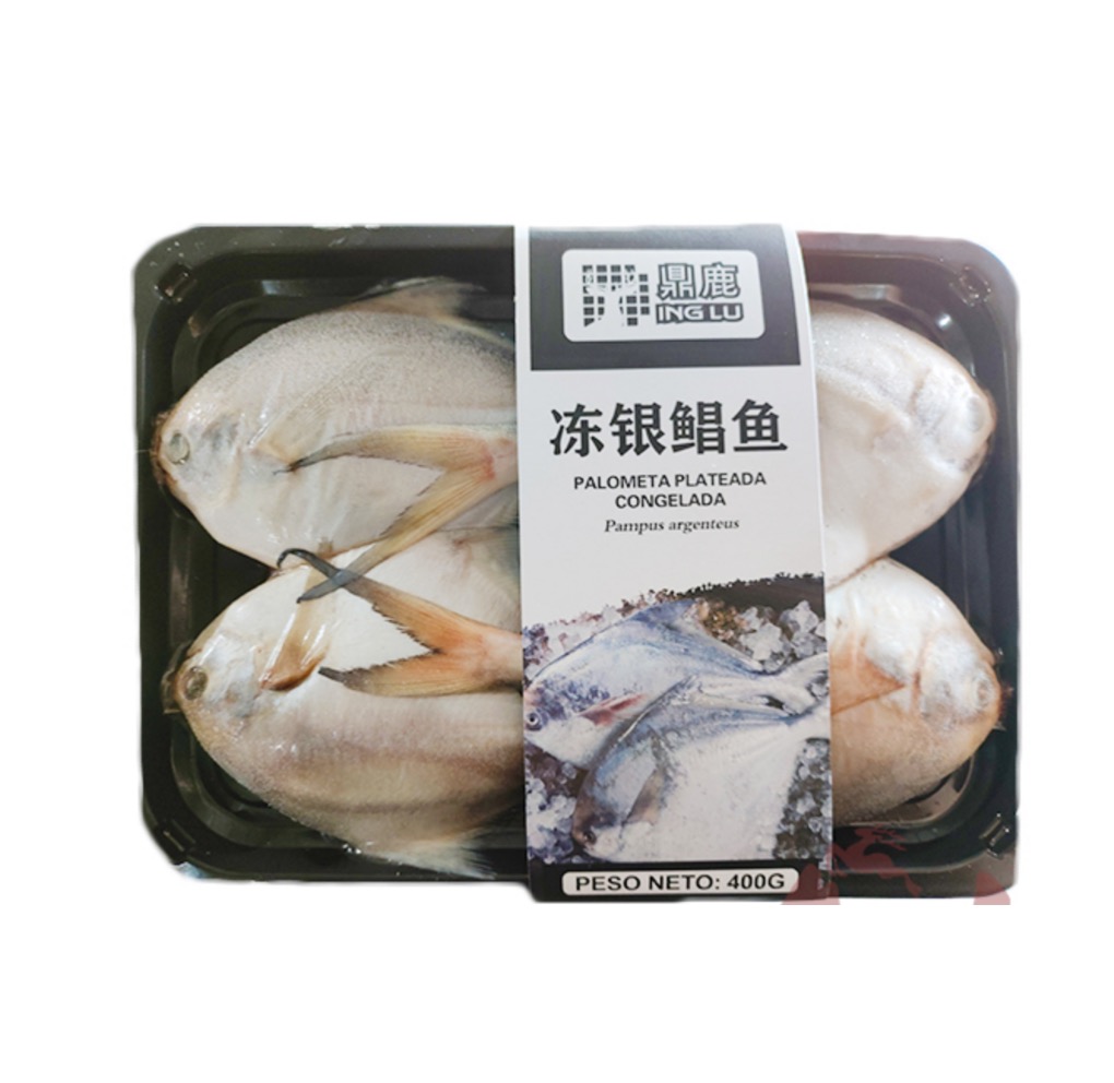 DL Frozen Silver Pomfret 400g | 鼎鹿 冷冻银鲳鱼 黑托盘 400g