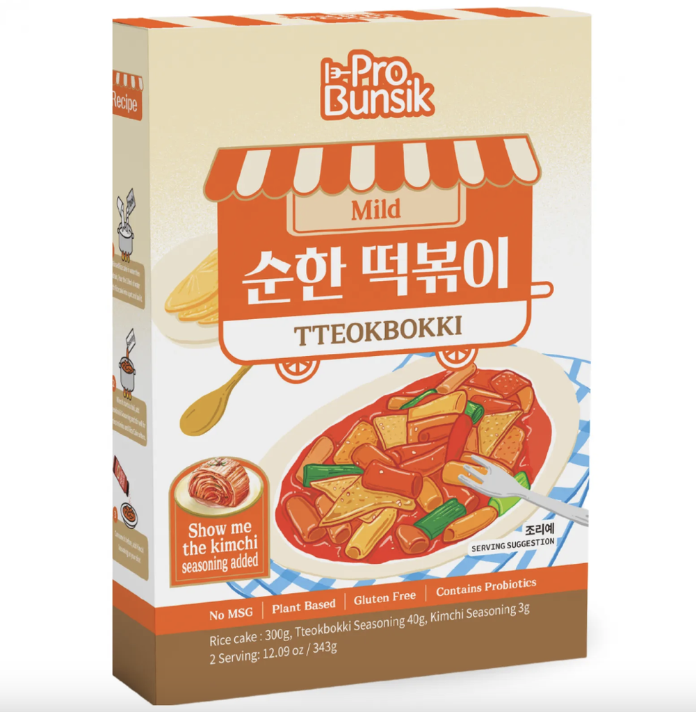 KR PROBUNSIK Tteokbokki Mild Flavor Bowl 343g | PROBUNSIK 辣炒年糕 微辣味 343g