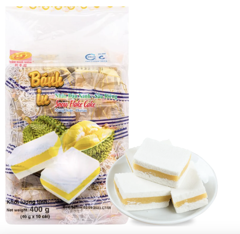 TAN HUE VIEN Durian Mung Bean In Cake 400g | TAN HUE VIEN 榴莲绿豆糕 400g