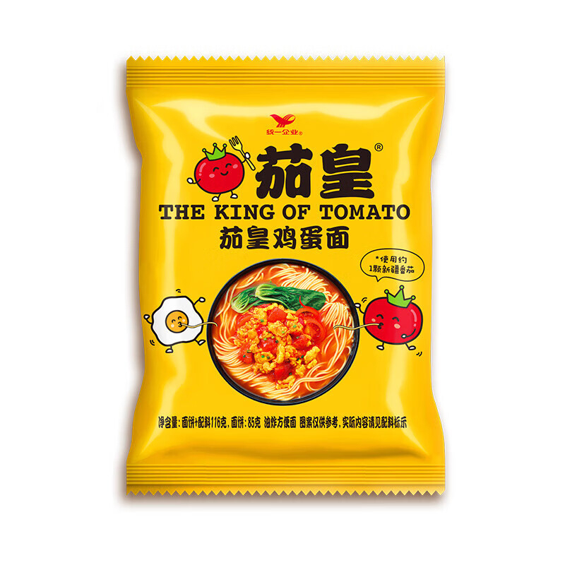 Qie Huang-Tomato and Egg Flavor Noodles 122g | 茄皇 番茄鸡蛋面 122g