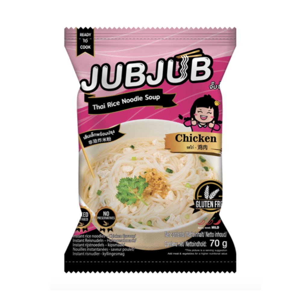 JUB JUB Instant Rice Noodle Chicken Flavor 70g | JUB JUB 即食泰式米粉 鸡肉味 70g